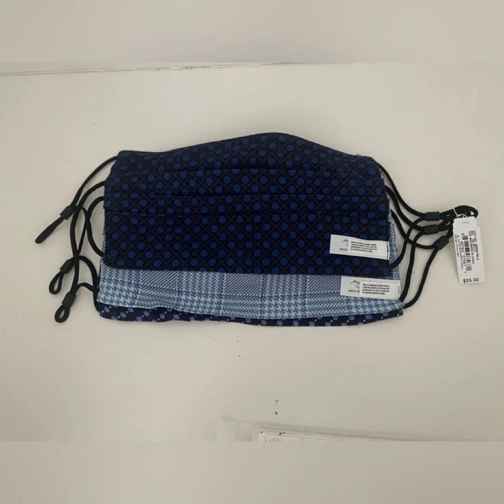 3 NWT Mens Blue Patterned Face Masks Set